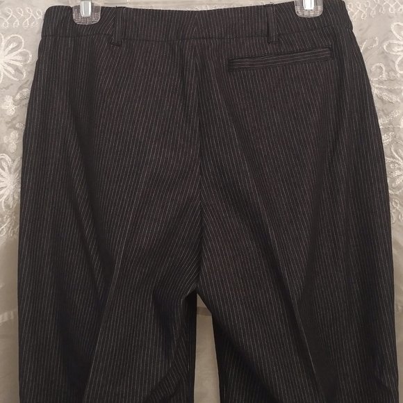 Charcoal Pinstripe STRETCH-Denim Pantsuit, 6 - Picture 9 of 9